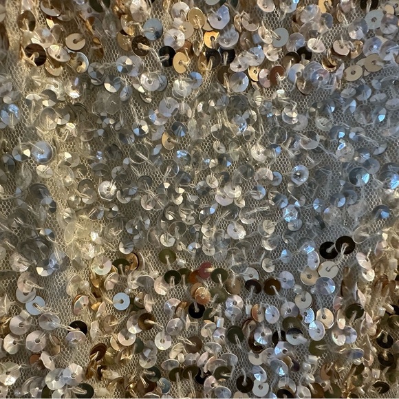 (164/278) BNWT MAC DUGGAL Light Gold Embellished Scoop Neck Tiered Gown 10883 - Picture 7 of 12